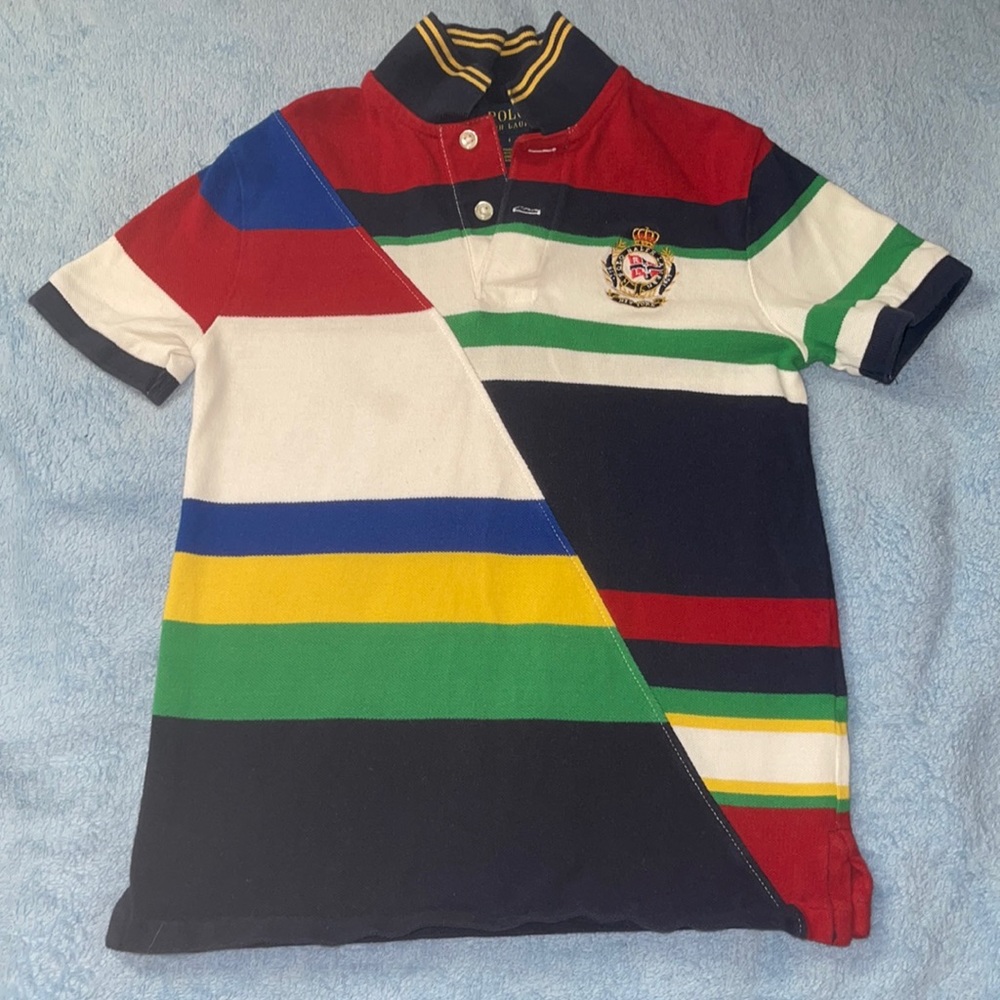 Polo Ralph Lauren Little Boys Classic-Fit Striped Mesh Polo Shirt Sz. 6